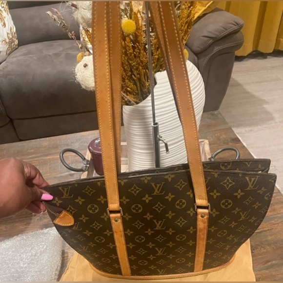 LOUIS VUITTON Brown Babylon Monogram Tote w/Dust Bag, Authentic. EUC - Picture 13 of 16